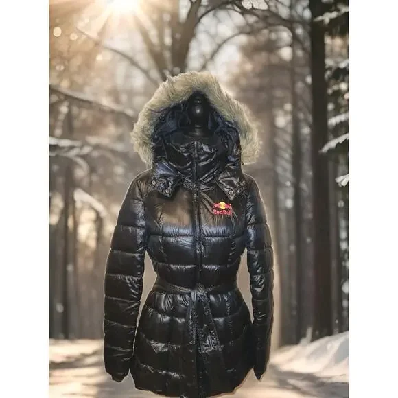 Red Bull Wings Team Collection Ladies Size Large Puffer Jacket Hooded EUC - Picture 1 of 14